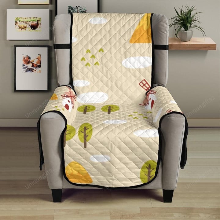 Windmill Pattern Chair Cover Protector