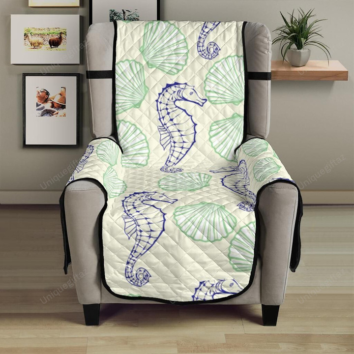 Seahorse Shell Pattern Chair Cover Protector