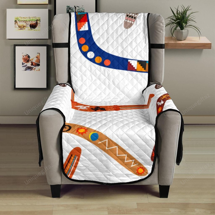 Boomerang Australian Aboriginal Ornament Pattern Chair Cover Protector