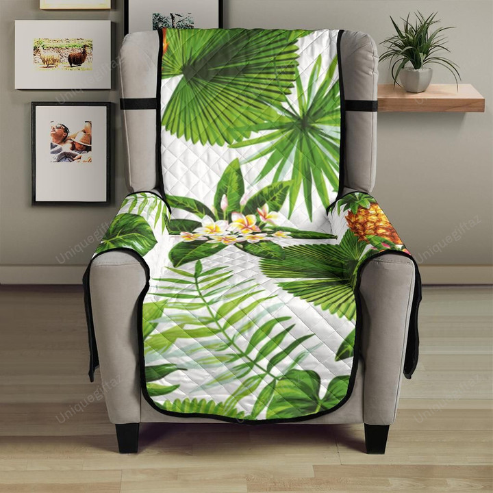 Pineapple Flower Leaves Pattern Chair Cover Protector