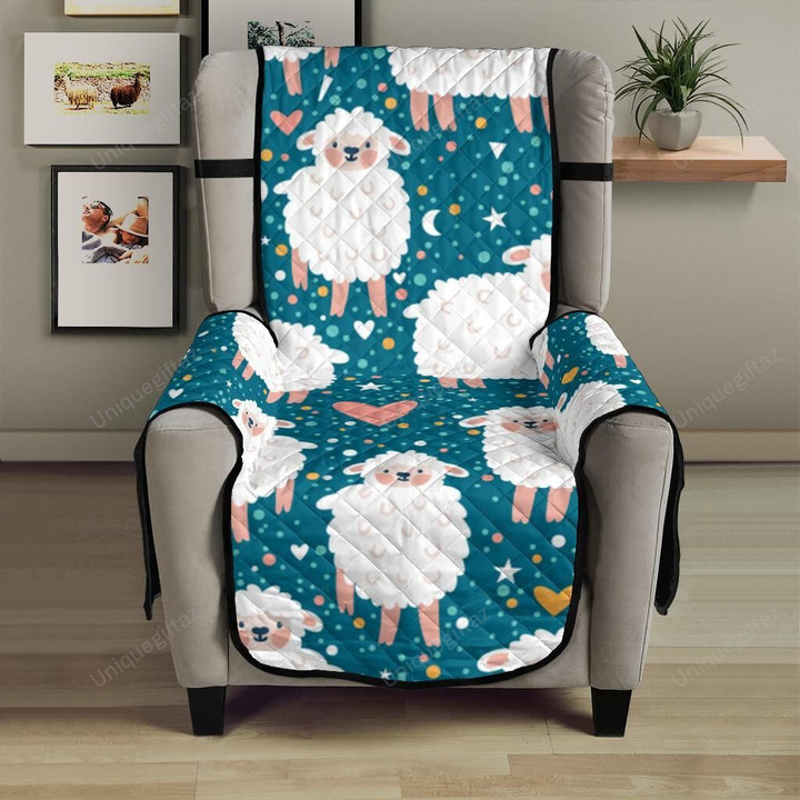 Sheep Heart Pattern Chair Cover Protector
