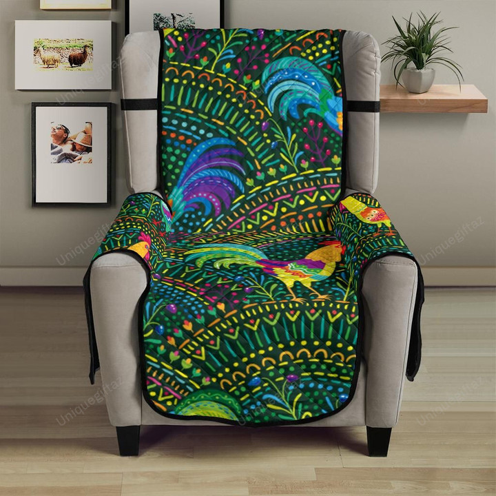 Rooster Chicken Pattern Theme Chair Cover Protector