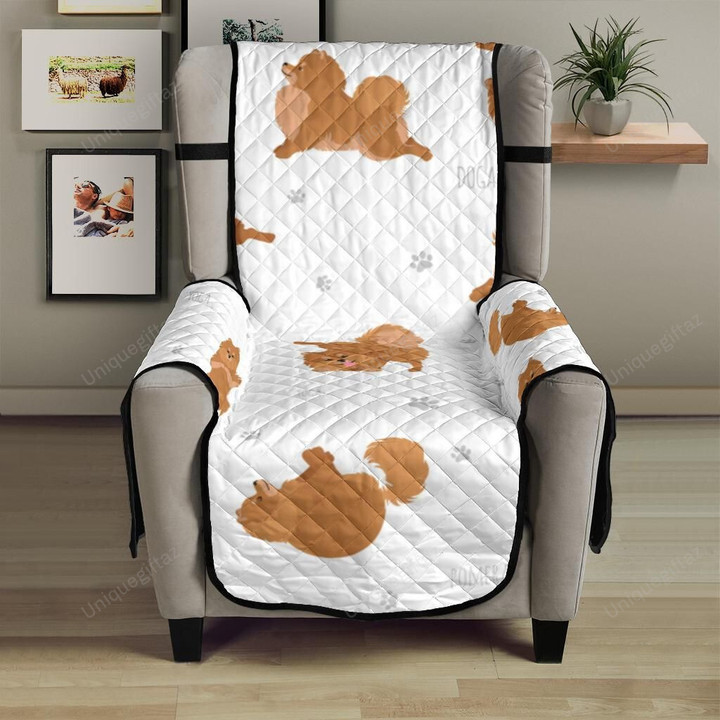 Pomeranian Yoga Pattern Chair Cover Protector