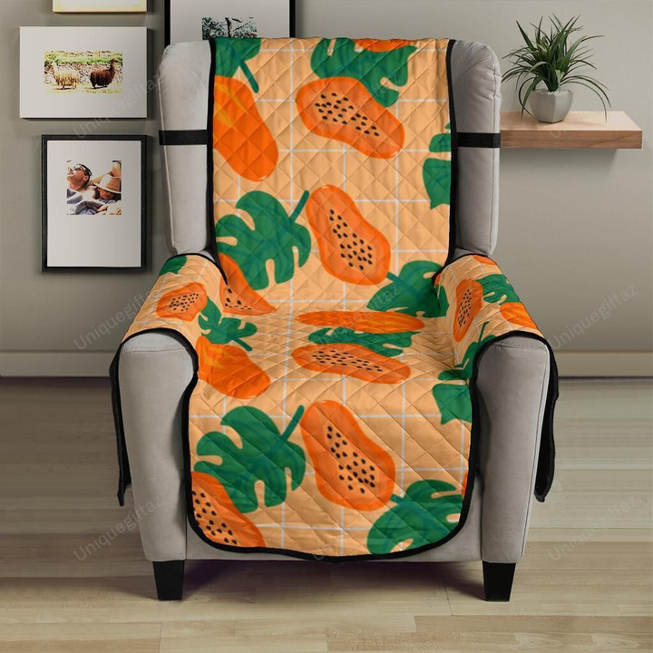 Papaya Leaves Pattern Chair Cover Protector