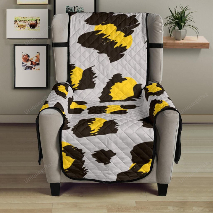 Gray Leopard Print Pattern Chair Cover Protector
