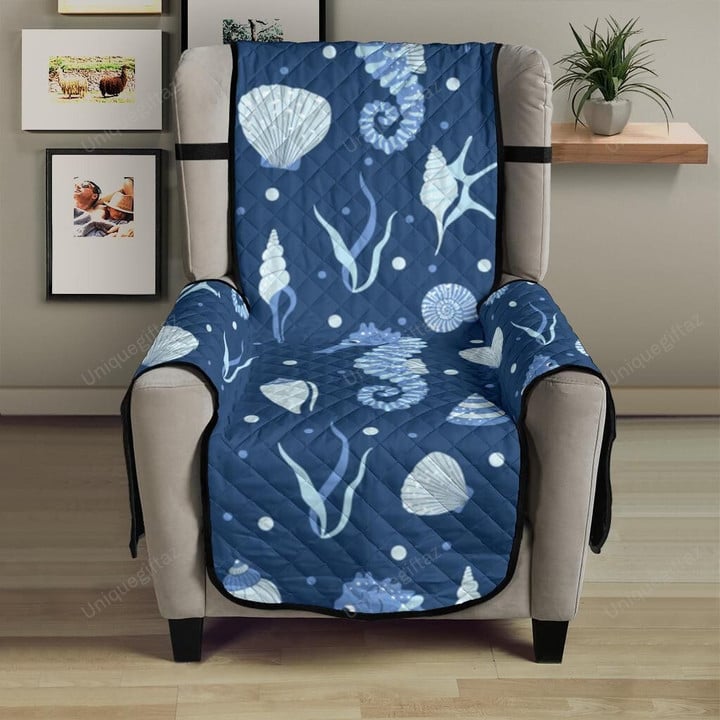 Seahorse Shell Pattern Chair Cover Protector