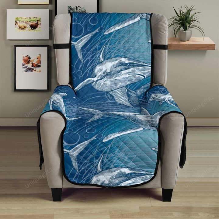 Shark Hand Drawn Chair Cover Protector