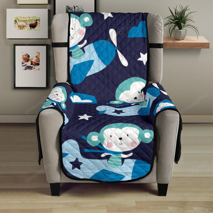 Monkey In Airplane Pattern Chair Cover Protector