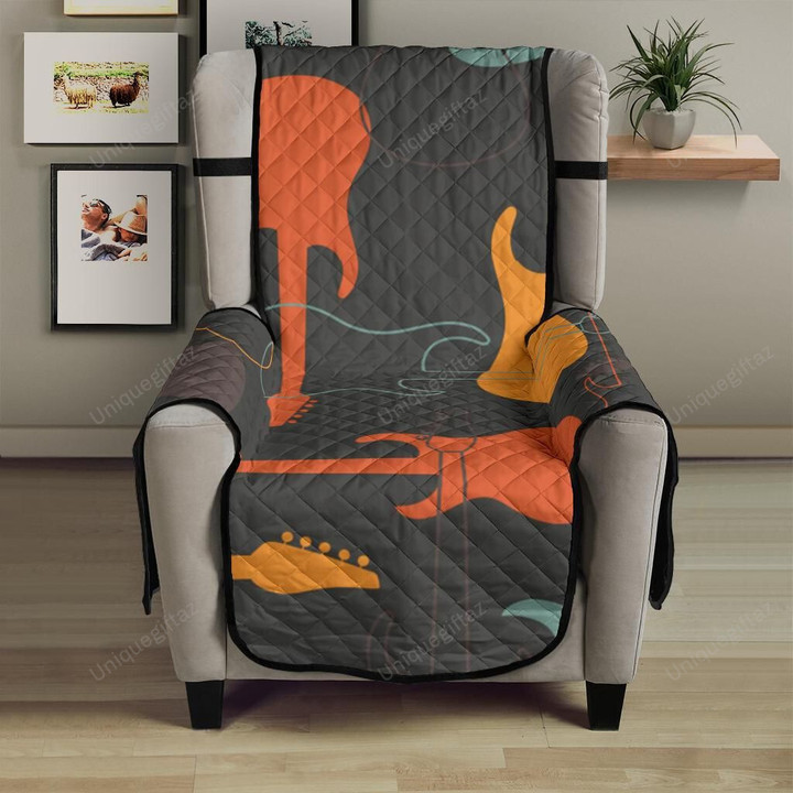 Electric Guitars Pattern Chair Cover Protector