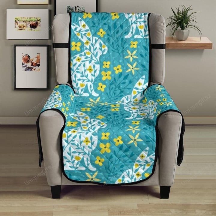 Rabbit Flower Theme Pattern Chair Cover Protector