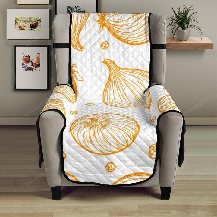 Hand Drawn Onion Pattern Chair Cover Protector
