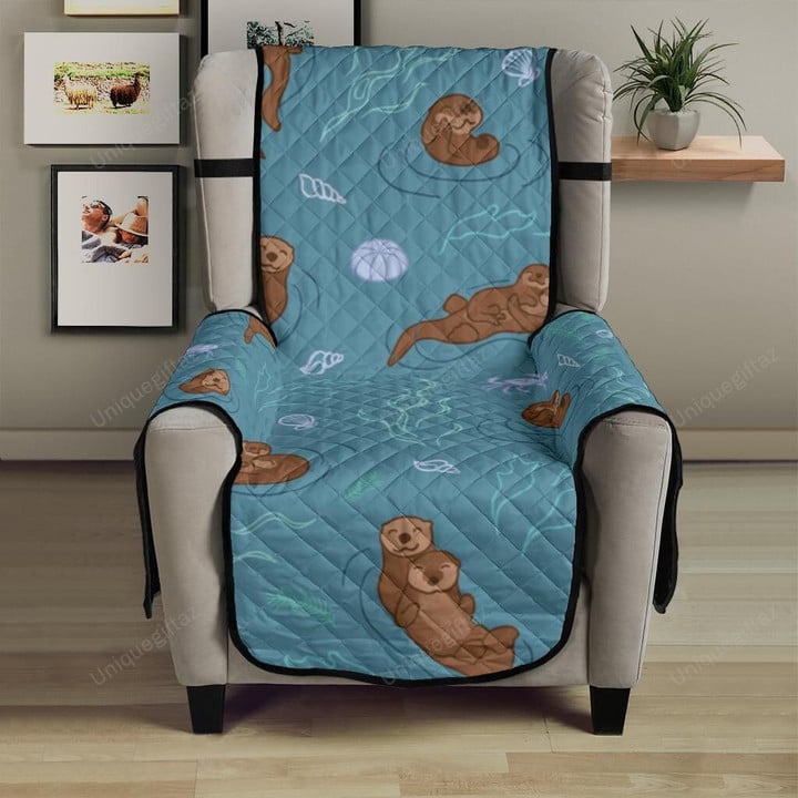 Sea Otters Pattern Chair Cover Protector