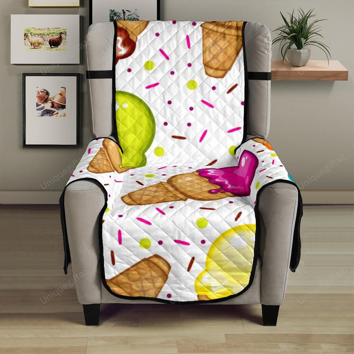 Color Ice Cream Cone Pattern Chair Cover Protector