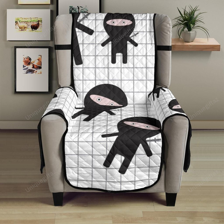 Ninja Pattern Plaid Background Chair Cover Protector