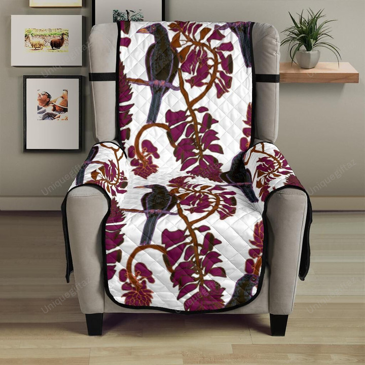 Crow Tree Leaves Pattern Chair Cover Protector