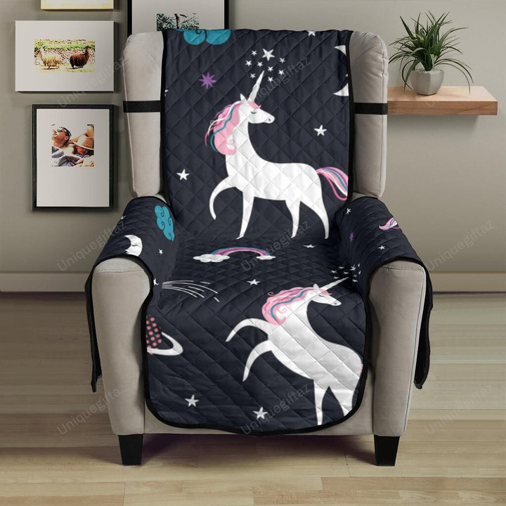 Unicorn Rainbows Moon Clound Star Pattern Chair Cover Protector
