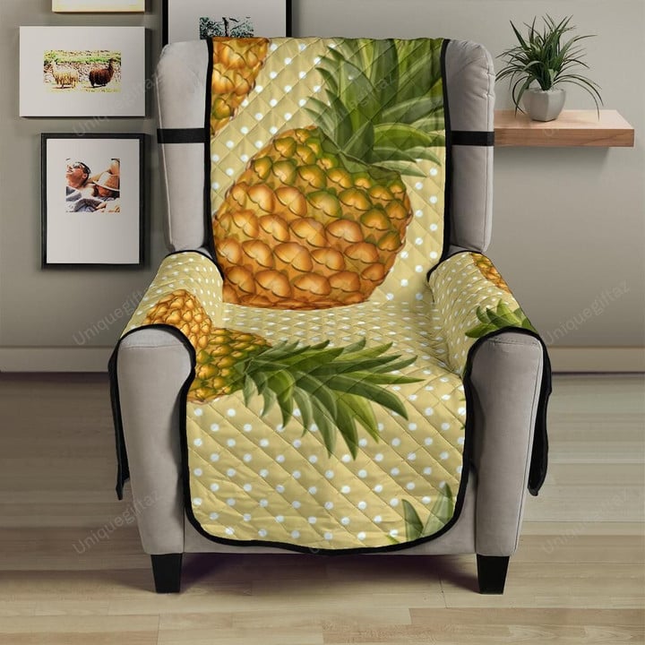 Pineapple Pattern Pokka Dot Background Chair Cover Protector