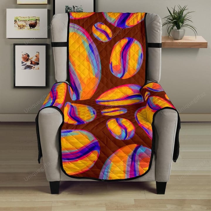 Coffee Bean Pattern Background Chair Cover Protector