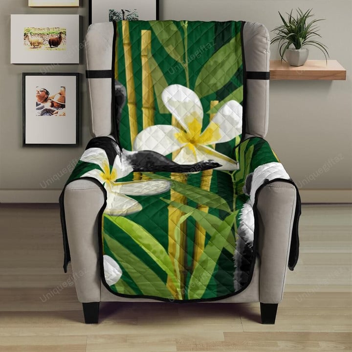 Panda Bamboo Flower Pattern Chair Cover Protector
