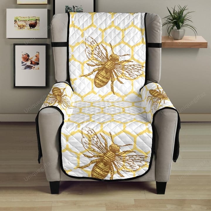 Bee Honeycomb Seamless Design Pattern Chair Cover Protector