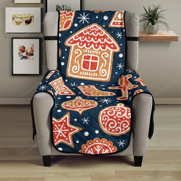 Christmas Gingerbread Cookie Pattern Chair Cover Protector