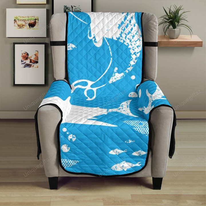 Shark Pattern Blue Theme Chair Cover Protector