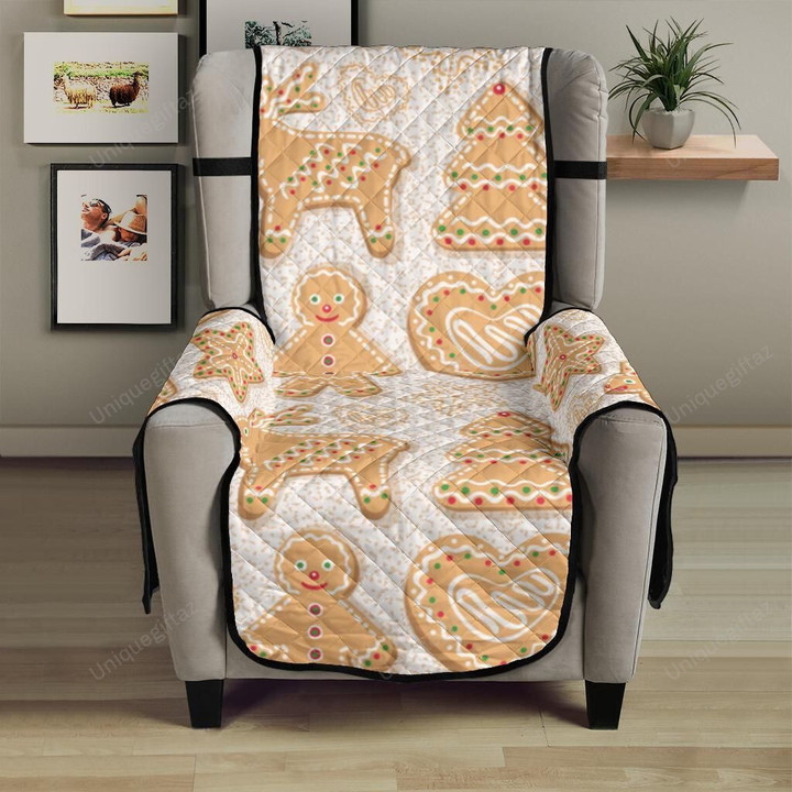 Christmas Ginger Cookie Pattern Chair Cover Protector