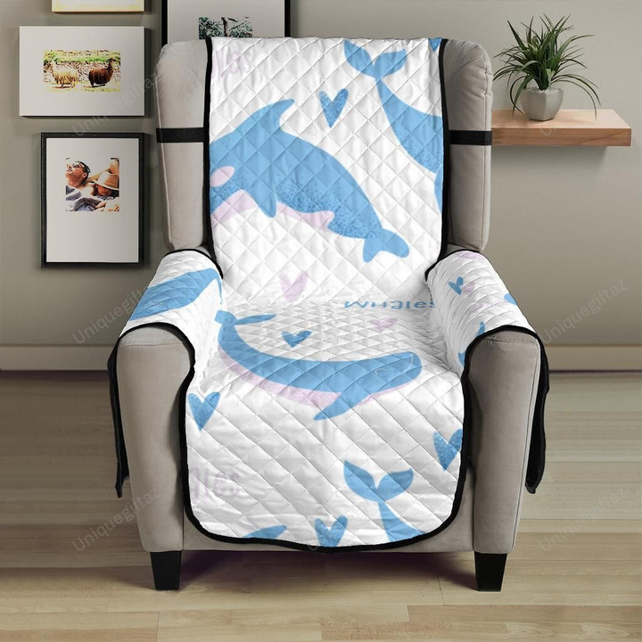 Blue Whale Pattern Chair Cover Protector