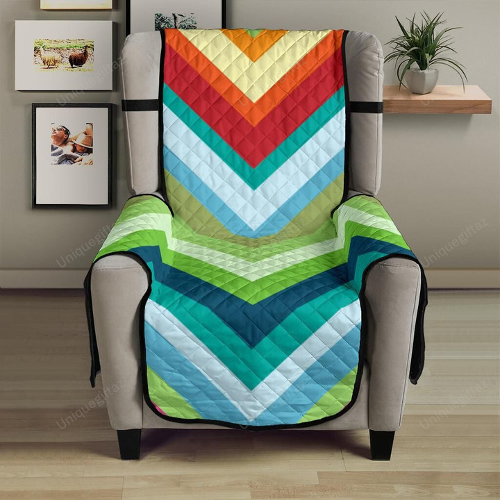 Rainbow Zigzag Chavron Pattern Chair Cover Protector