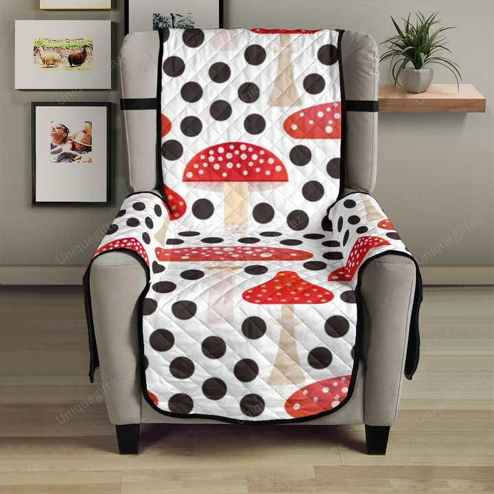 Red Mushroom Dot Pattern Chair Cover Protector