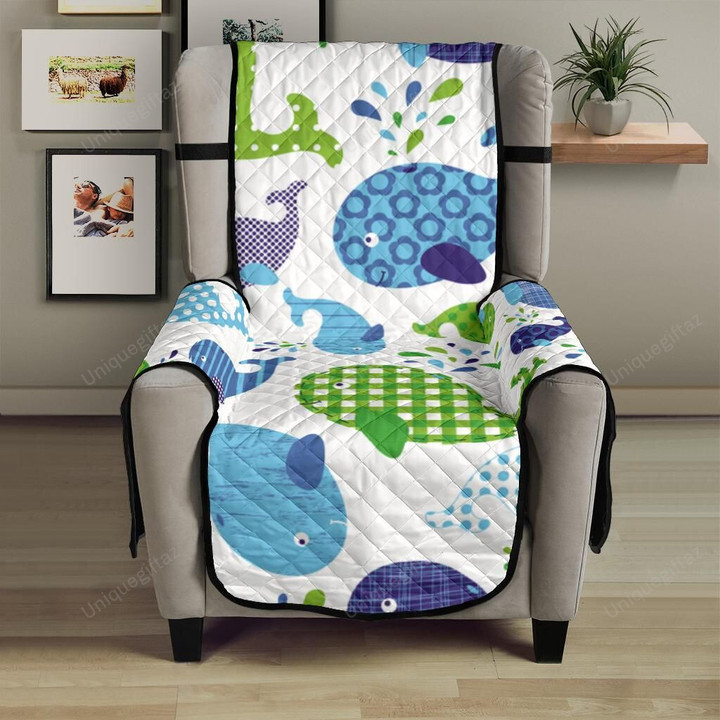 Whale Stripe Dot Pattern Chair Cover Protector