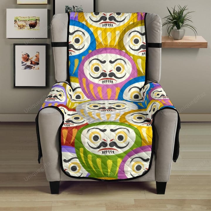 Colorful Daruma Pattern Chair Cover Protector
