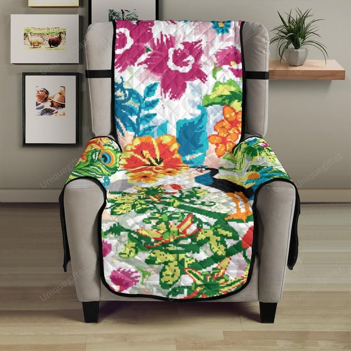 Colorful Peacock Pattern Chair Cover Protector