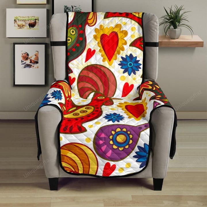 Colorful Rooster Chicken Guitar Pattern Chair Cover Protector