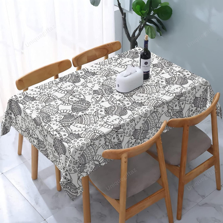 Black And White Simple Drawing Egg Pattern Tablecloth Home Decor