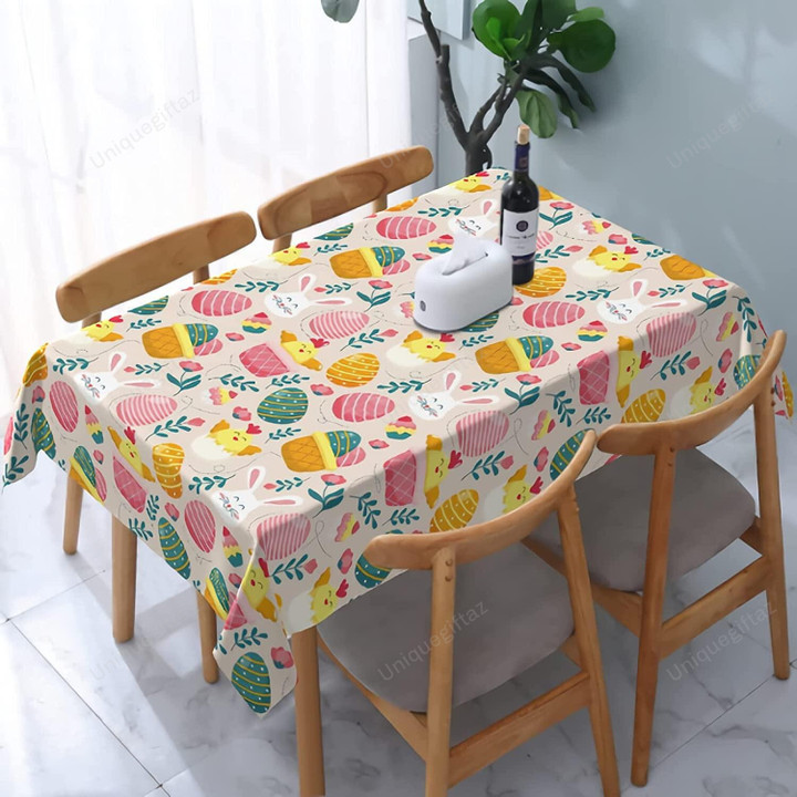 Flying Chicks And Cute Bunny Pattern Tablecloth Home Decor