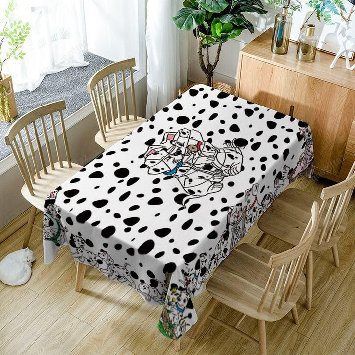 Dalmatian Print Black White Dog Pet Rectangle Tablecloth Home Decoration
