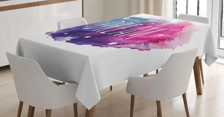Words With Stars Watercolors 3d Printed Tablecloth Home Decoration