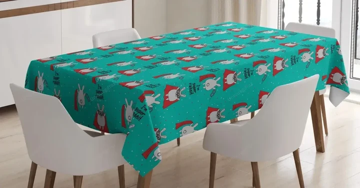 Superhero Rabbit Mask Cape 3d Printed Tablecloth Home Decoration