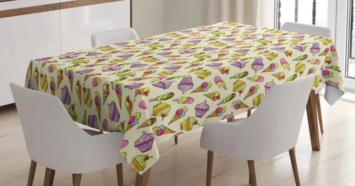 Yummy Cupcakes 3d Printed Tablecloth Home Decoration