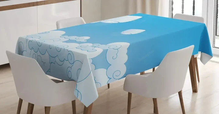 Lantern Floating Away In Sky 3d Printed Tablecloth Home Decoration