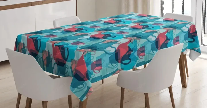Crockery Silhouettes 3d Printed Tablecloth Home Decoration