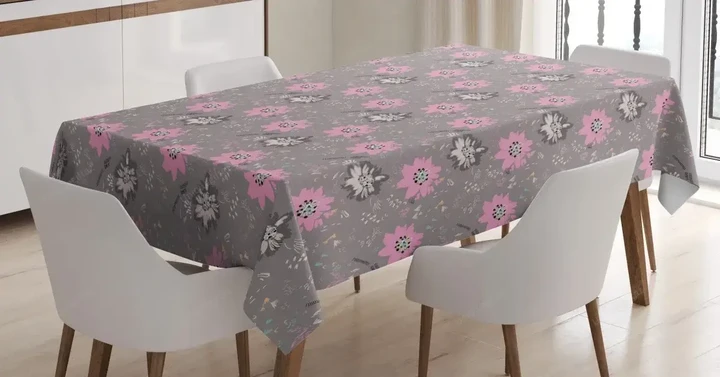 Abstract Blooming Flower 3d Printed Tablecloth Home Decoration