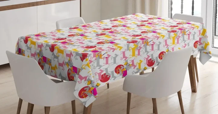 Colorful Surreal Horses Art 3d Printed Tablecloth Home Decoration