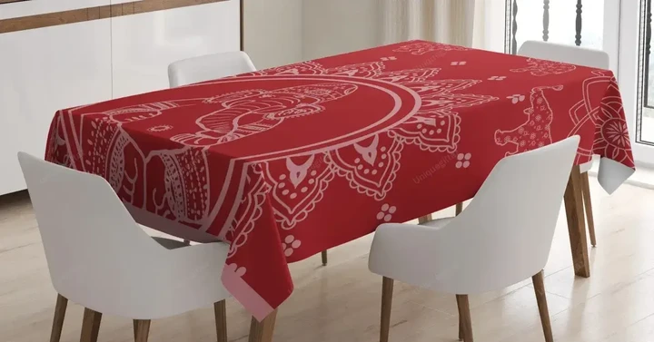 Elephant Diwali Traditions 3d Printed Tablecloth Home Decoration