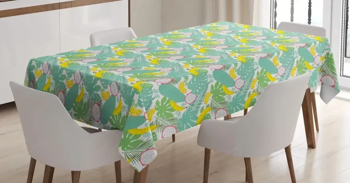 Monstera Banana Leaves 3d Printed Tablecloth Home Decoration