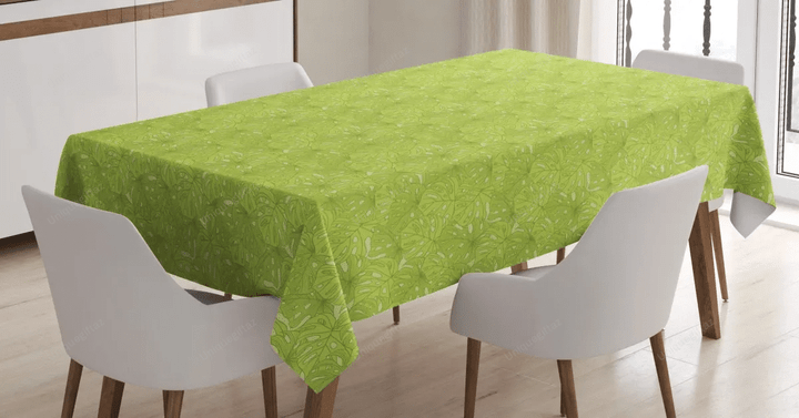 Doodle Of Monstera Leaves 3d Printed Tablecloth Home Decoration