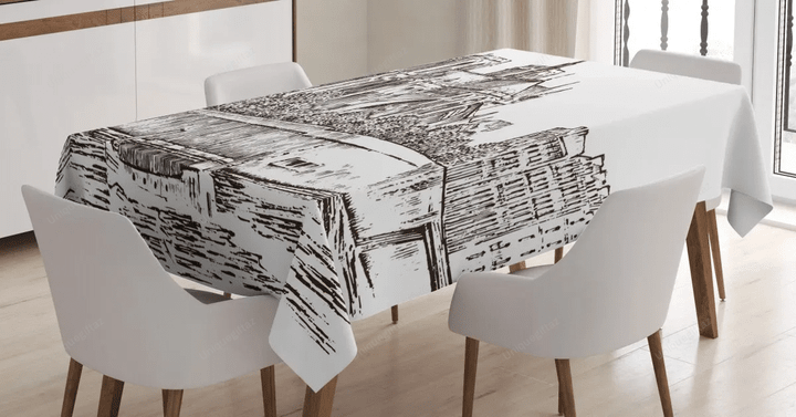 Old Engraved 3d Printed Tablecloth Home Decoration