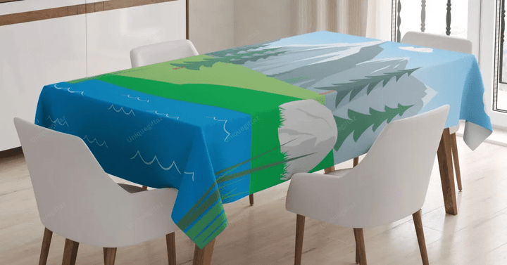 Cartoon Spring Scene 3d Printed Tablecloth Home Decoration