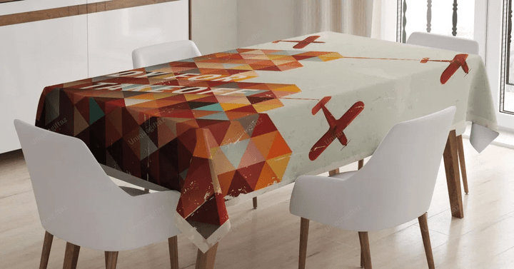 Geometric Aged 3d Printed Tablecloth Home Decoration